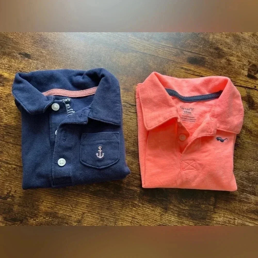 BUNDLE: Carter’s | 2- baby boy polo shirts. Size: 18M.